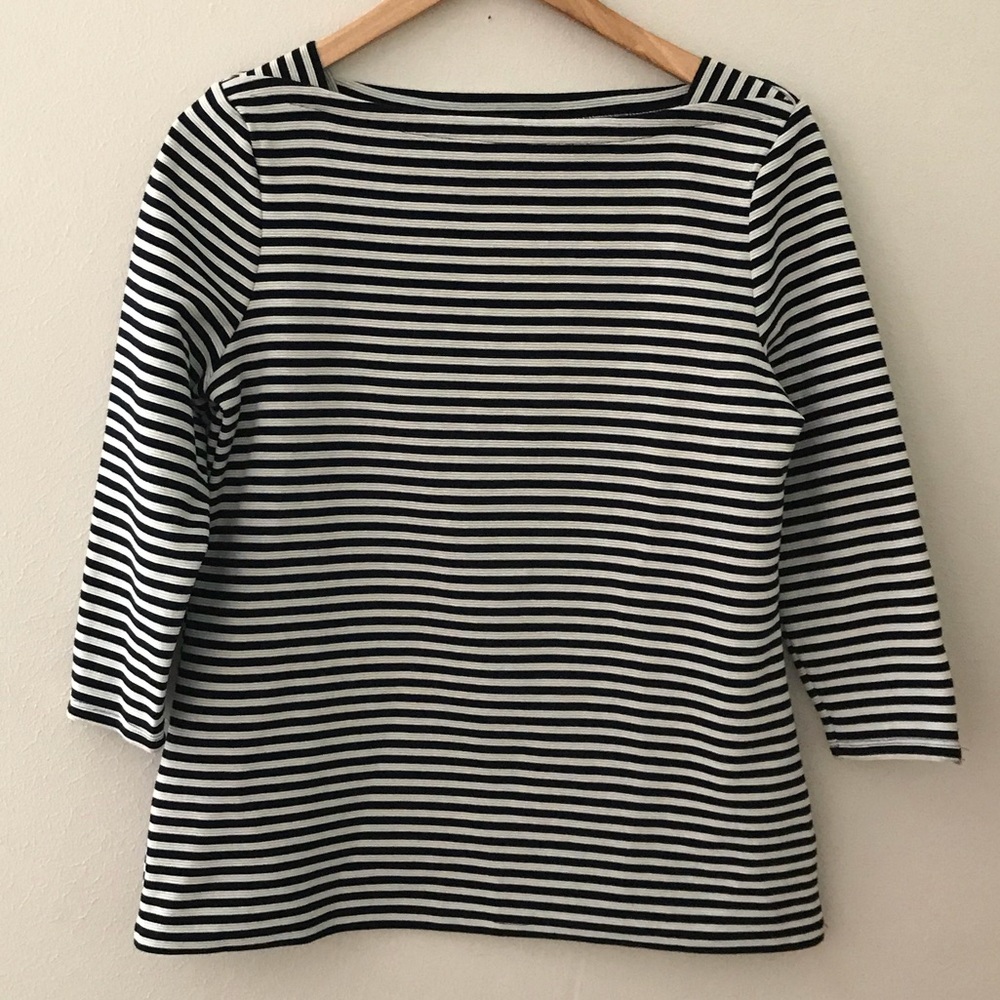 TALBOTS Boatneck Striped Top